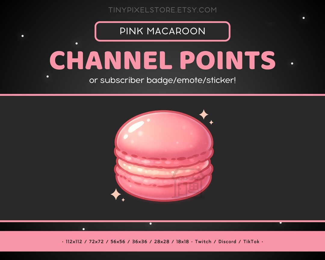 Pink Macaroon Twitch Channel Point Icon, Sub Badge, Emote - Emoji ...