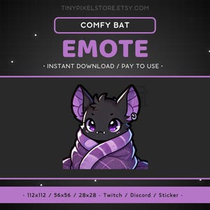 Fledermaus Kuscheldecke Emote - Fledermaus Kuscheldecke Discord Emote, Gaming, Gaming, Sticker, Emoticon, Tier, Lustig, Niedlich, Warm, Winter