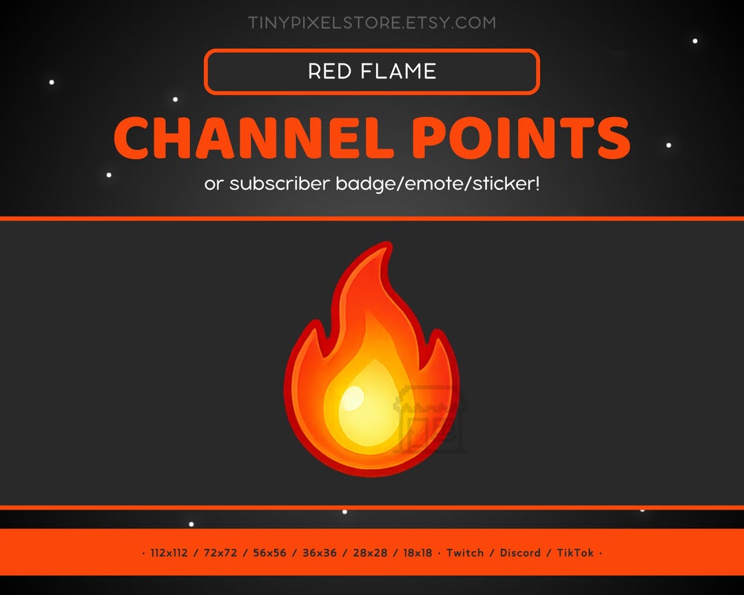 Red Flame Channel Point Icon Emote - Bit Badge, Discord, Twitch Sub ...