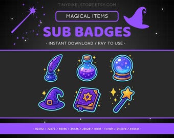 Magic Objects Twitch Sub Badge, Emote - Bit Badge, Discord Emote, Channel Point Icon, Streaming, Emoji, Sticker