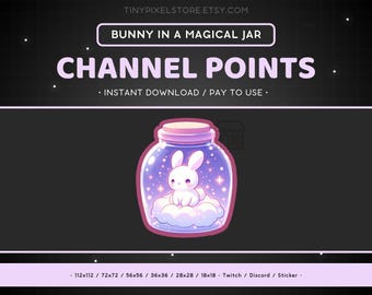 Bunny Twitch Channel Point Icon, Magical Jar Emote (Digital Download)
