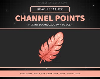 Peach Feather Twitch Channel Point Icon, Sub Badge, Emote - Feather Discord Emoji, Sticker