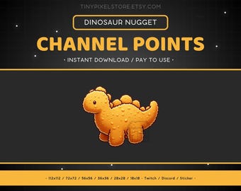 Dinosaur Nugget Twitch Channel Point Icon, Sub Badge, Emote - Dino Nuggie Discord Emoji Sticker