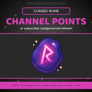 Cursed Rune Twitch Channel Point Icon, Sub Badge, Emote - Rune Discord Emote, Streaming Assets, Gaming Emoji, Sticker, Magic, Fantasy, Glow