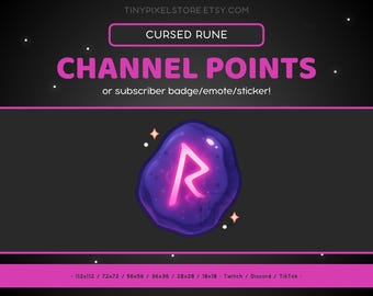 Cursed Rune Twitch Channel Point Icon, Sub Badge, Emote - Rune Discord Emote, Streaming Assets, Gaming Emoji, Sticker, Magic, Fantasy, Glow