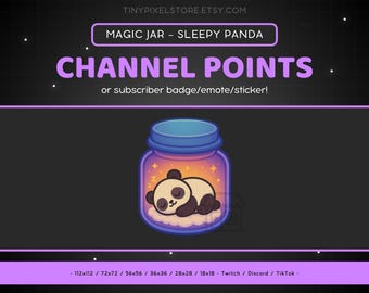 Sleepy Panda Twitch Channel Point Icon - Sub Badge, Emote, Magical Jar, Discord, Streaming, Emoji, Sticker