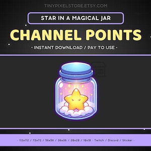 Star Twitch-kanaalpuntpictogram, subbadge, emote - Magical Jar Discord-emote, streaming-items, gaming-emoji, sticker, loyaliteitsbadge, Galaxy