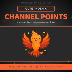 Icono de punto de canal de Twitch de Fénix: insignia de suscripción, emoticono, emoticono de Discord de pájaro en llamas, recursos de streaming, emoji de juegos, pegatina, pluma