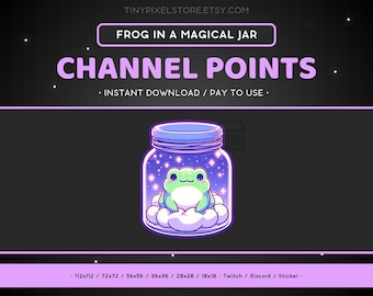 Frog Twitch Channel Point Icon, Sub Badge, Emote - Magical Jar, Discord, Streaming, Emoji, Sticker