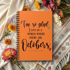 Anne of Green Gables Octobers notebook, journal for fall, literary nostalgia, 6x8 inches