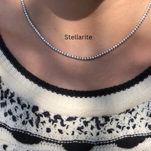 Round Moissanite Tennis Necklace Bridal Necklace Wedding Diamond Necklace For Women Gifts For anniversary VVS-D Moissanite Diamond Necklace