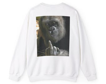 Sarcastic Ape Sweatshirt, Funny Monkey Jumper, Humorous Chimpanzee Pullover, Cool Primate Crewneck, Hilarious Gorilla Sweater, Unisex Heavy