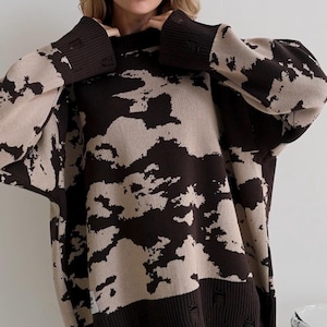 Womens Hand Knit Sweater | Unique Cotton Knitwear | Luxurious Oversized Sweater | Winter Pullover Knitted Sweater | Cozy Hand Knit Jumper