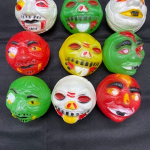 Mad Balls/Weird Ball K.O. Set of THREE blow molded balls / Colors filled at random- 1990s