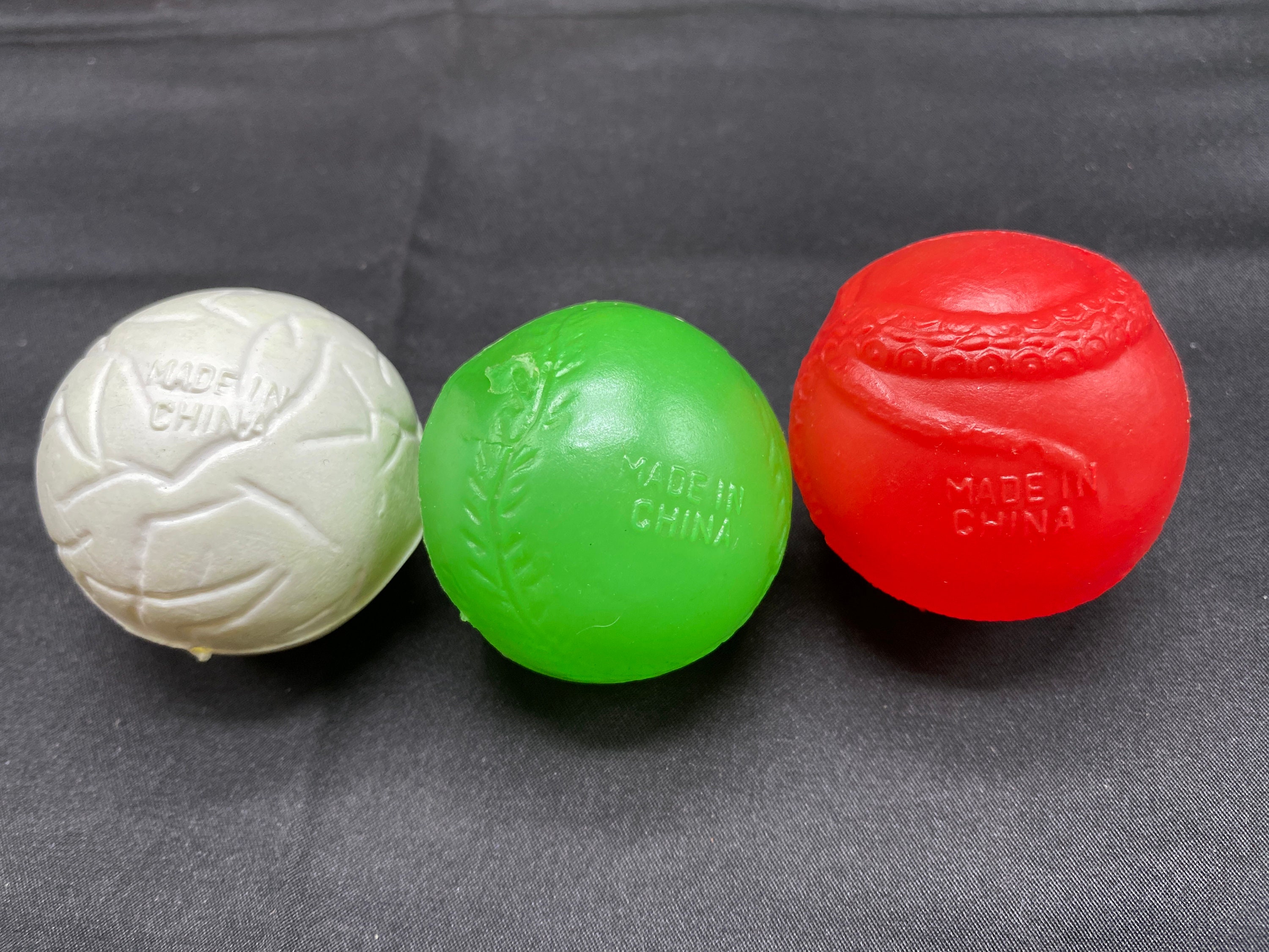 Last Set! Mad Balls/weird Ball K.O. Set of THREE Blow Molded