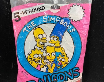 Simpsons Family set of 5 Party Balloons sealed in package - 1990