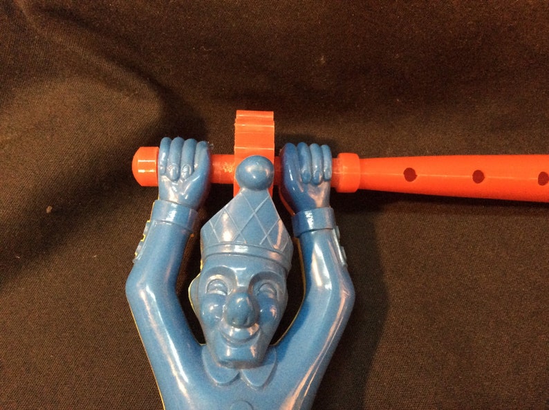 Vintage Court Jester Plastic Rachet Noise Maker and Whistle Germany 1960s