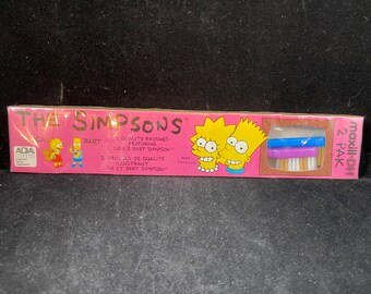Maxill DH Bart and Lisa pair of 2 Toothbrushes still sealed in package - 1990