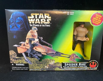 Hasbro Power of the Force II - Speeder Bike w/Luke in Endor Gear sealed in box - 1995