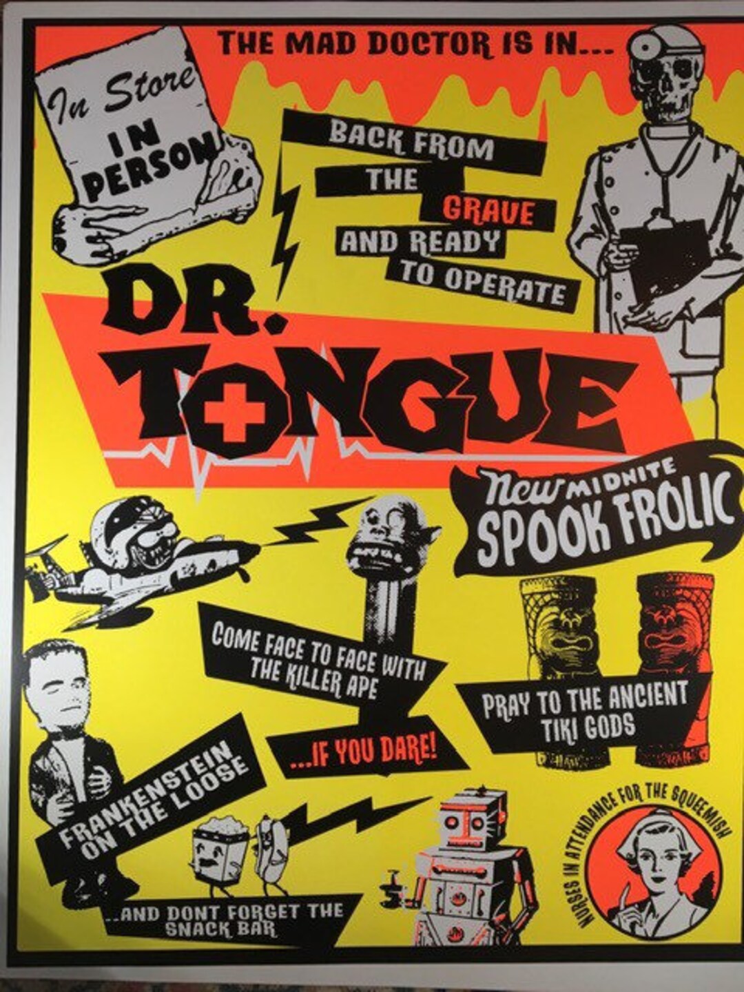 Limited Edition Dr. Tongues I Had That Shoppe Spook Show Poster Etsy