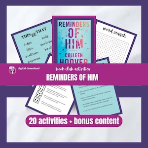 Reminders of Him Book Club Games Book Club Guide Discussion Questions Romance Reading Group Activity Kit Romance Trope Trivia Colleen Hoover