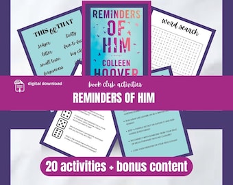 Reminders of Him Book Club Games Book Club Guide Discussion Questions Romance Reading Group Activity Kit Romance Trope Trivia Colleen Hoover