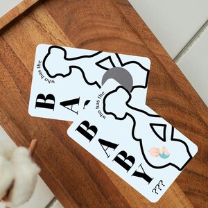 Tarjetas de juego para raspar para baby shower, divertidos obsequios para baby shower y anuncios de embarazo, lindo desafío para raspar para invitados, juego de embarazo