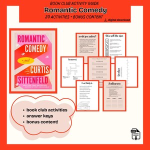 Romantic Comedy Book Club Guide Book Club Games Book Discussion Questions Book Club Activity Kit for Reader Fiction Romance Reading Group