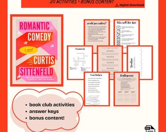 Guía del club de lectura de comedia romántica Juegos del club de lectura Preguntas para debates sobre libros Kit de actividades del club de lectura para lectores Grupo de lectura de novelas románticas