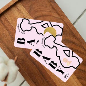 Jeu à gratter pour baby shower, cadeaux de naissance amusants et uniques, faire-part de grossesse, sexe révélé, cartes de jeu de baby shower uniques