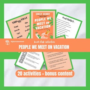 People We Meet on Vacation Book Club Games Book Club Guide Discussion Questions Romance Reading Group Activity Kit Romance Trope Trivia