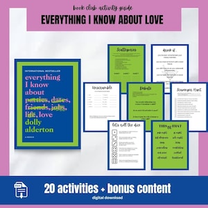Guía del club de lectura "Todo lo que sé sobre el amor" Preguntas para debate Juegos del club de lectura de Dolly Alderton Kit de actividades para grupos de lectura Trivialidades sobre memorias