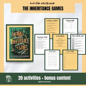 The Inheritance Games Book Club Guide Discussion Questions Puzzle Book Club Games Reading Group Activity Kit for Book Trivia Fiction Book image 1