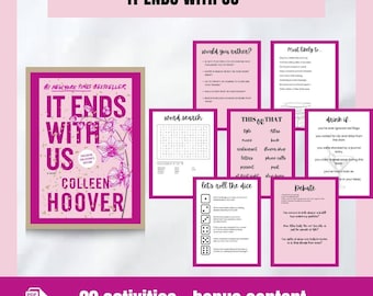 It Ends with Us Book Club Guide Discussion Questions Colleen Hoover Book Club Games Reading Group Activity Kit YA Fiction Romance Trivia