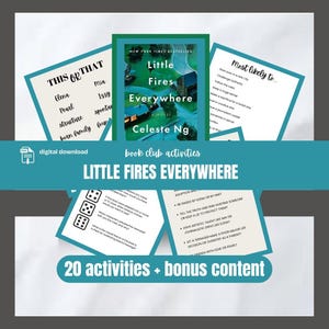 Little Fires Everywhere Book Club Games Book Club Guide Discussion Questions Romance Reading Group Activity Kit YA Fiction Trivia Fiction