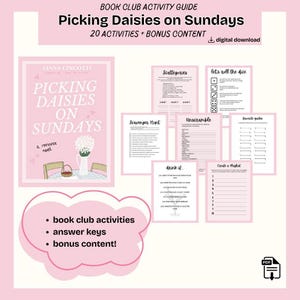 Picking Daisies on Sundays Book Club Guide Book Club Games Book Discussion Questions Book Club Activity Kit for Reader Fiction Romance Novel