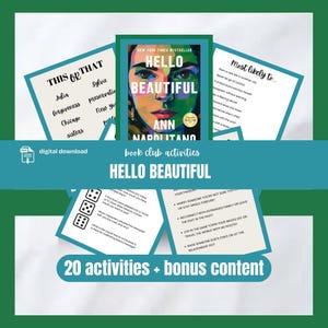 Hola, hermosos juegos del club de lectura Guía del club de lectura Preguntas para debate Kit de actividades grupales de lectura de ficción Trivialidades sobre ficción juvenil Mujercita