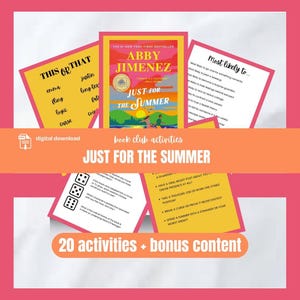 Just for the Summer Book Club Games Book Club Guide Discussion Questions Romance Reading Group Activity Kit Romance Trivia Abby Jimenez