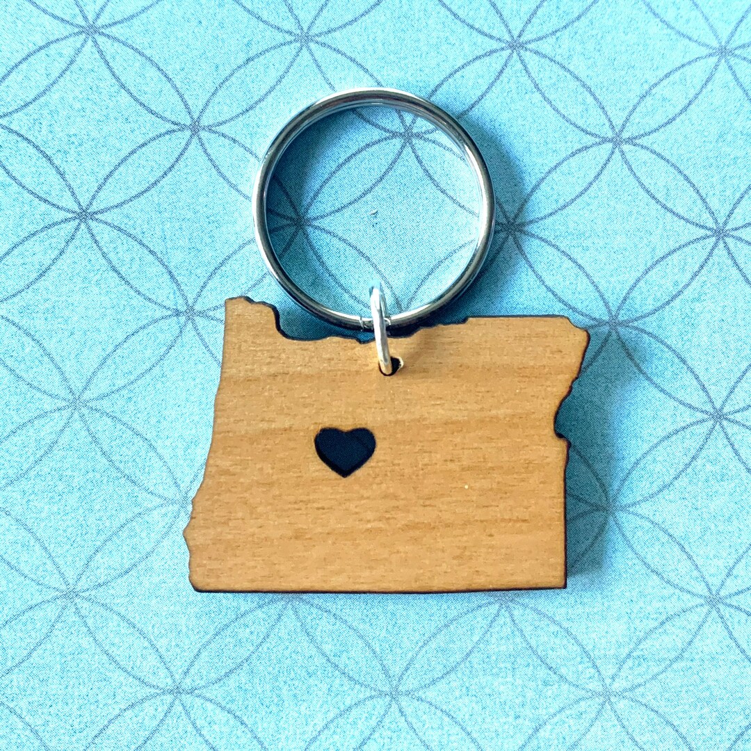 Bend Oregon Love Wood Key Ring Keychain - OR | Great Gift Idea | Bulk ...