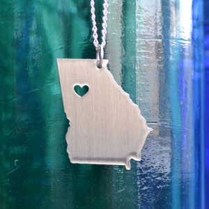 Atlanta Georgia Love Pendant on 18inch Sterling Silver Chain