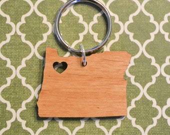Portland, Oregon Love Wood Key Chain | Great Gift Idea | Bulk / Wholesale Options Available