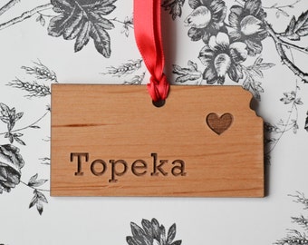 Topeka, Kansas Engraved Ornament #2