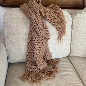 Hand-crocheted brown shawl