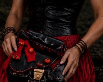 Borsa a tracolla in pelle lucida, borsa con manico superiore, borsa a tracolla, fatta a mano, unica nel suo genere, elegante e rustica, borsa in pelle, stile gotico Manhattan, per ragazze.