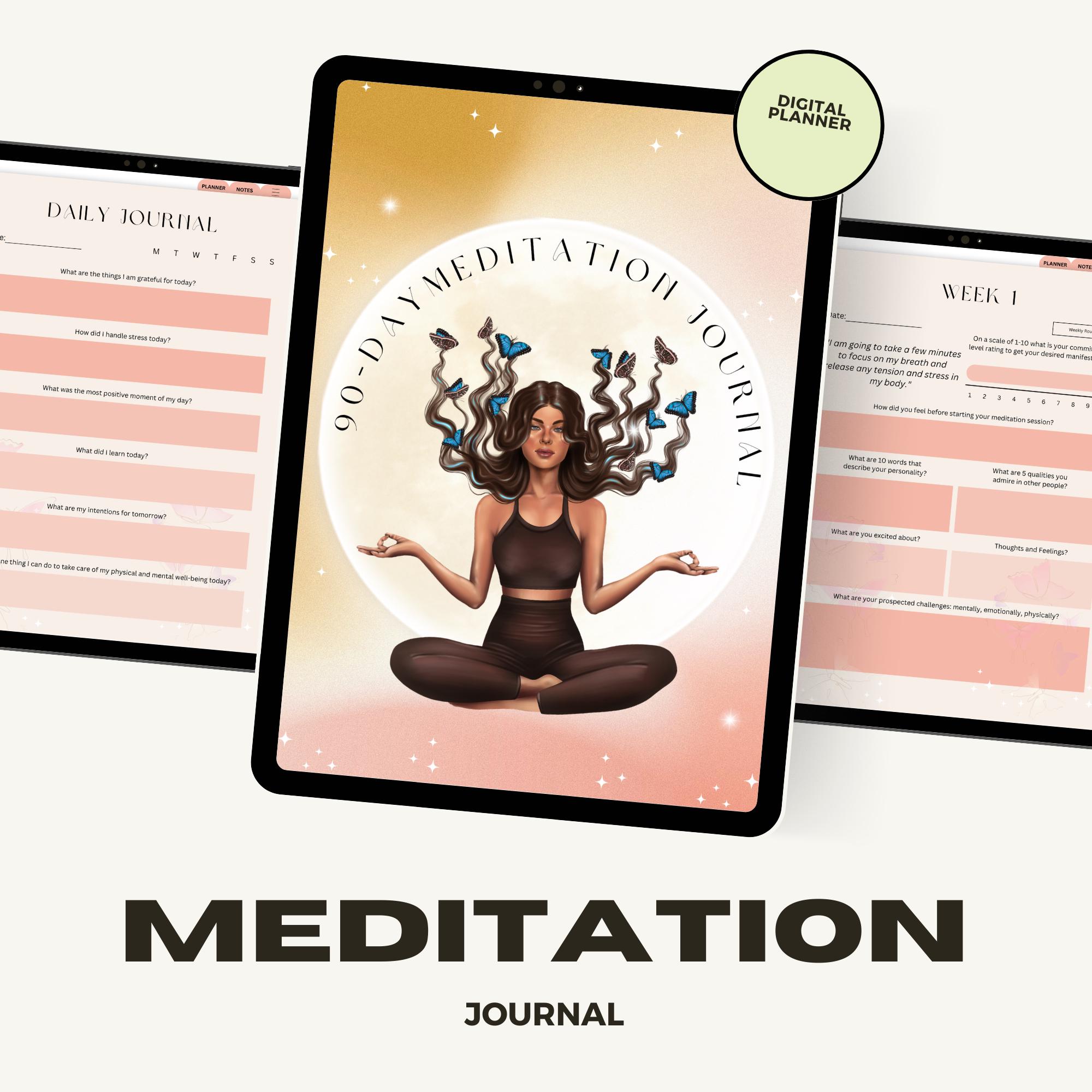 Digital Meditation Journal, Mindfulness & Self-reflection, Daily, Weekly, Monthly Meditation ...