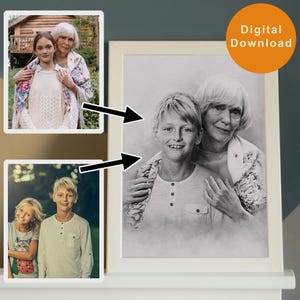 Custom Memorial Photo Edit - Add Deceased Loved One to Family Picture - Digital Memorial Gift