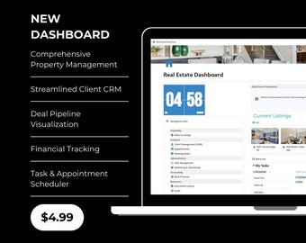 Grundbesitz-Dashboard | Notion Vorlage für Realtors | Digitale crmm Alternative