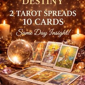 Lectura de Tarot, Amor, Carrera y Destino / 2 tiradas de Tarot, 10 cartas / Información el mismo día