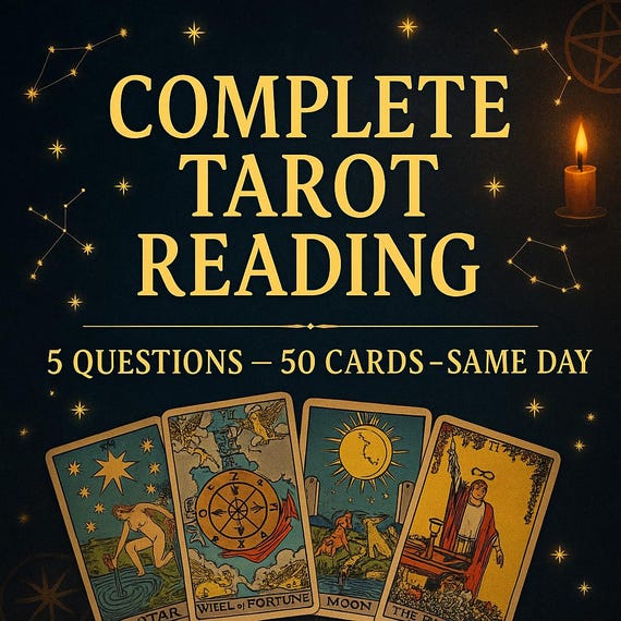 5-Question Tarot Reading | Love, Career, Future (Digital)