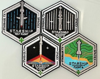 Starship Launch 1 2 3 4 Mission Patch Combo 4 Pack 3